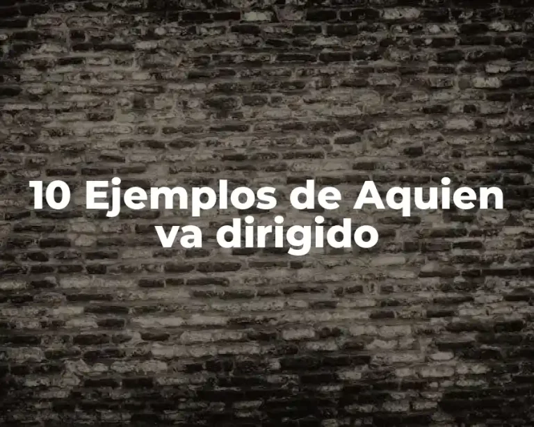 10 Ejemplos de Aquien va dirigido