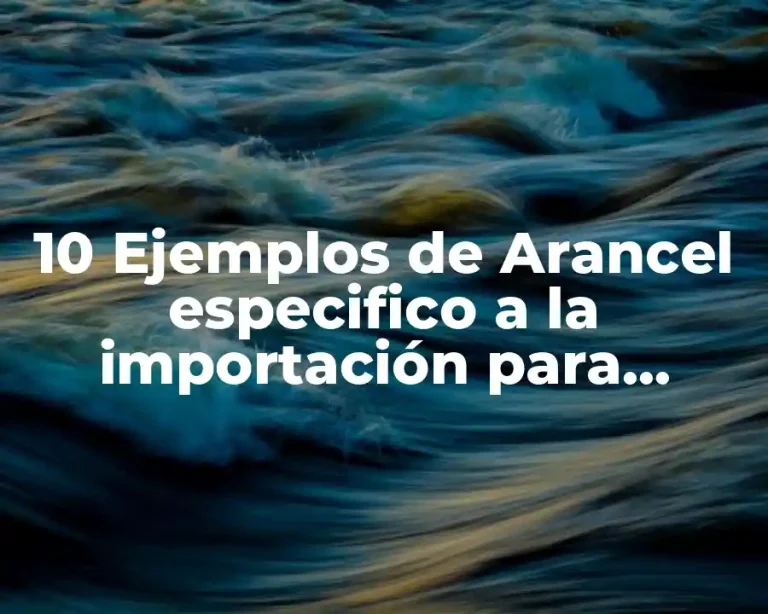 10 Ejemplos de Arancel especifico a la importación para México