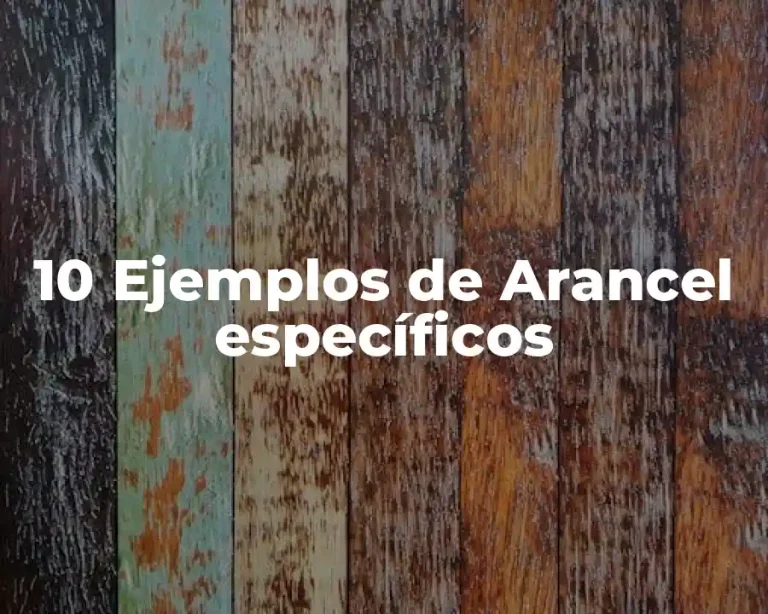 10 Ejemplos de Arancel específicos