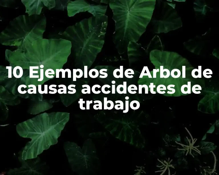 10 Ejemplos de Arbol de causas accidentes de trabajo