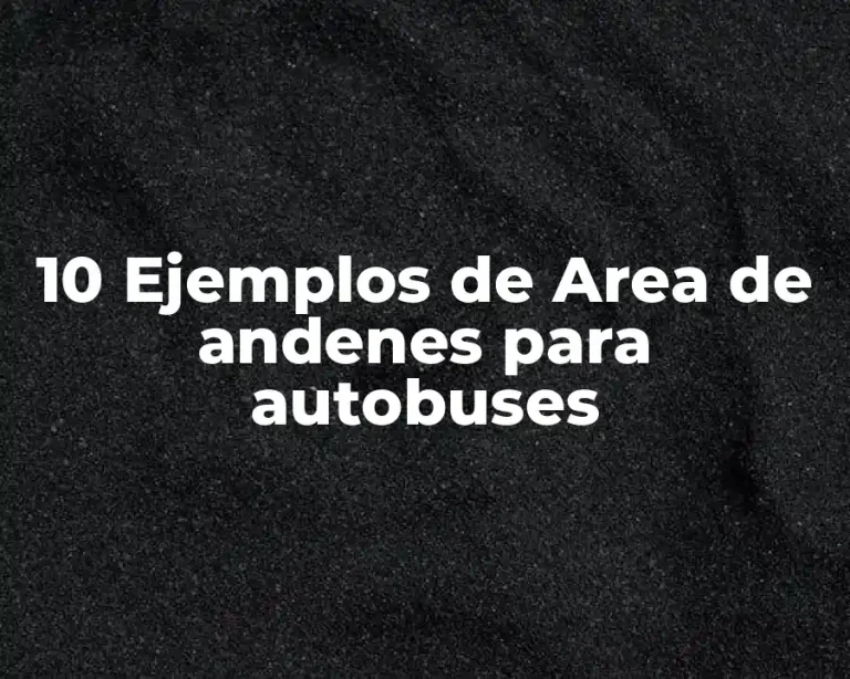 10 Ejemplos de Area de andenes para autobuses