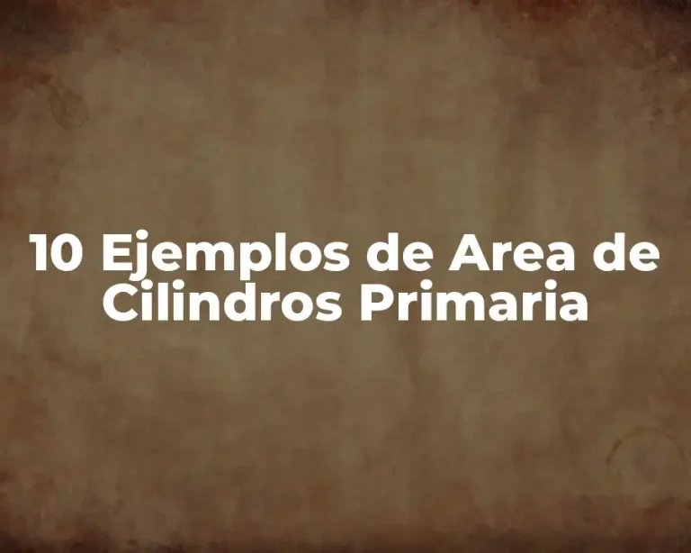 10 Ejemplos de Area de Cilindros Primaria