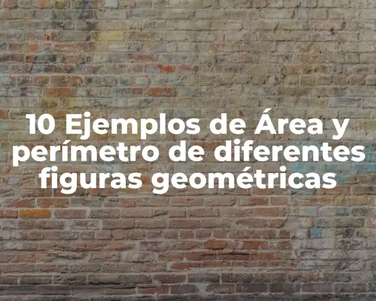 10 Ejemplos de Área y perímetro de diferentes figuras geométricas