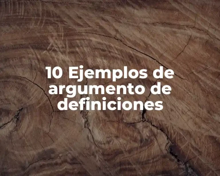 10 Ejemplos de argumento de definiciones