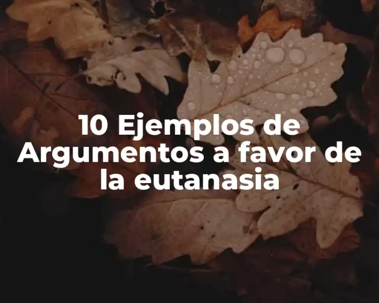 10 Ejemplos de Argumentos a favor de la eutanasia