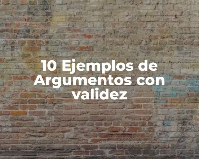 10 Ejemplos de Argumentos con validez