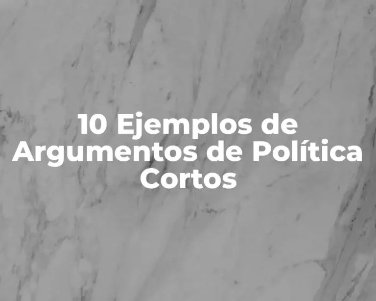 10 Ejemplos de Argumentos de Política Cortos