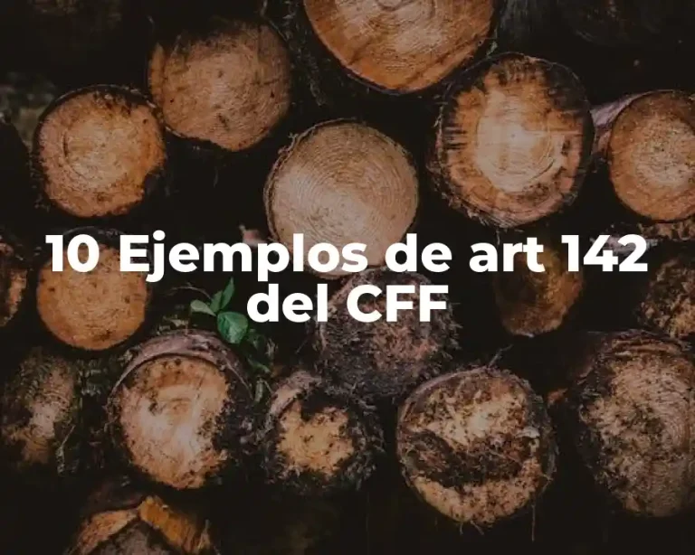 10 Ejemplos de art 142 del CFF