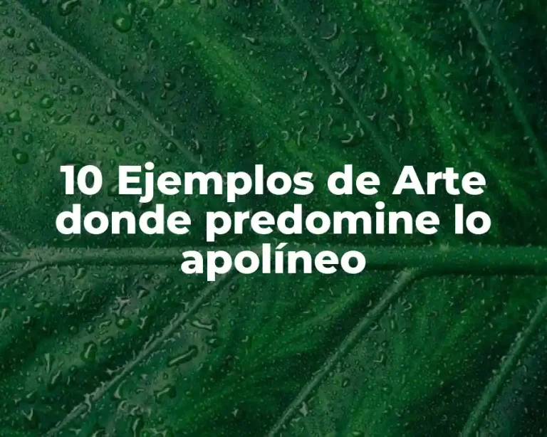 10 Ejemplos de Arte donde predomine lo apolíneo