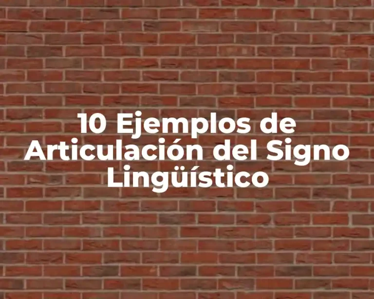 10 Ejemplos de Articulación del Signo Lingüístico