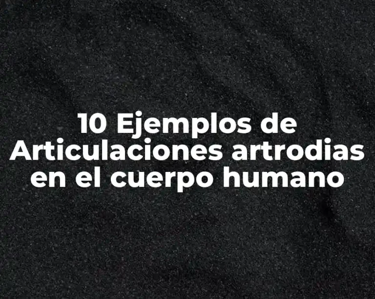 10 Ejemplos de Articulaciones artrodias en el cuerpo humano
