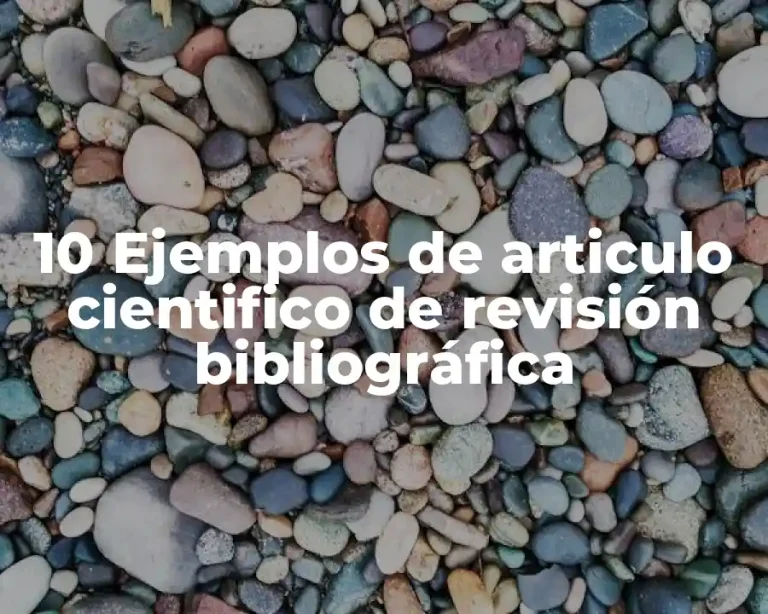 10 Ejemplos de articulo cientifico de revisión bibliográfica