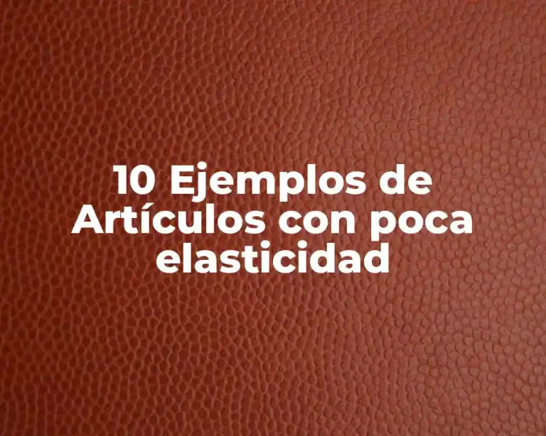 10 Ejemplos de Artículos con poca elasticidad