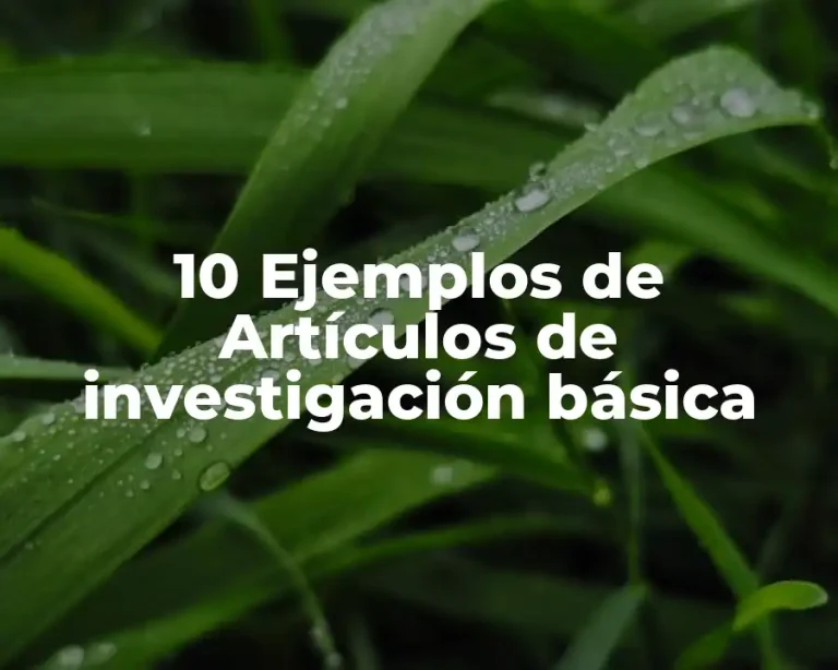 10 Ejemplos de Artículos de investigación básica