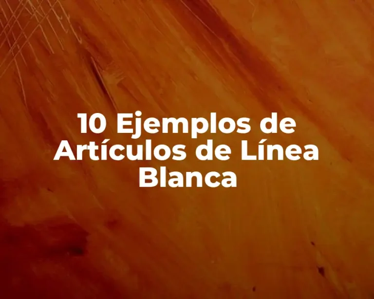 10 Ejemplos de Artículos de Línea Blanca