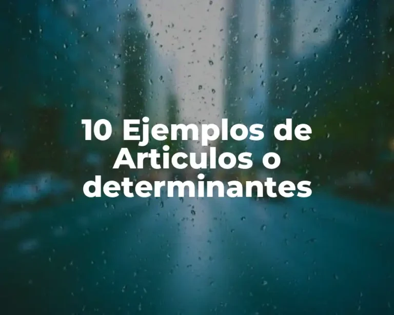 10 Ejemplos de Articulos o determinantes
