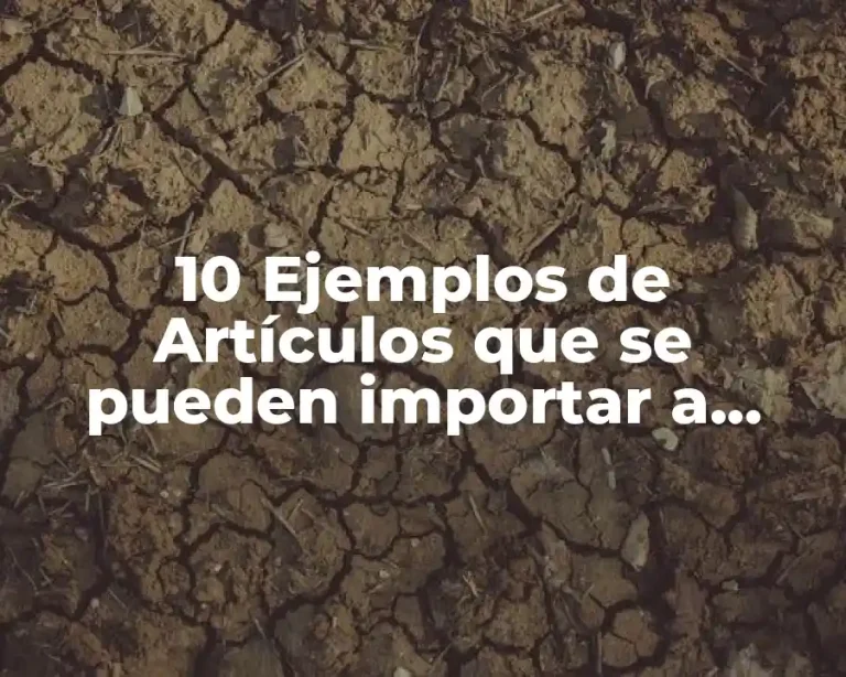 10 Ejemplos de Artículos que se pueden importar a México