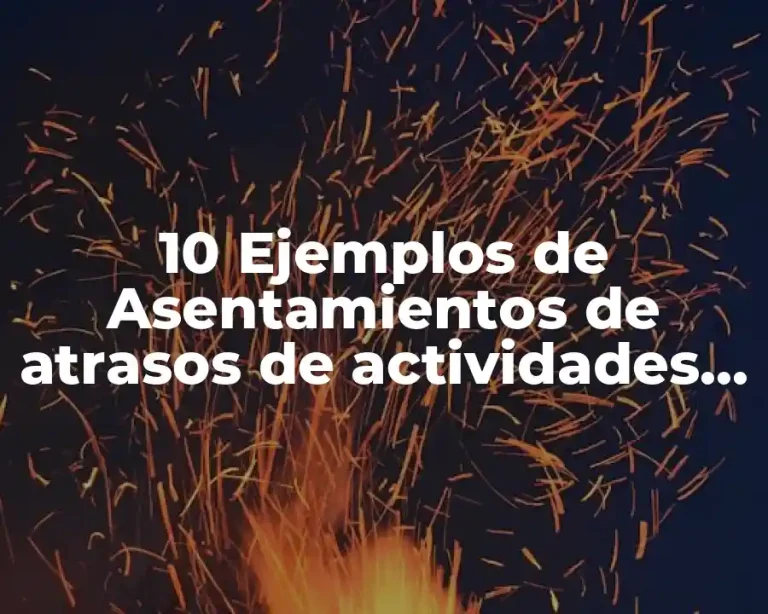 10 Ejemplos de Asentamientos de atrasos de actividades en bitácoras
