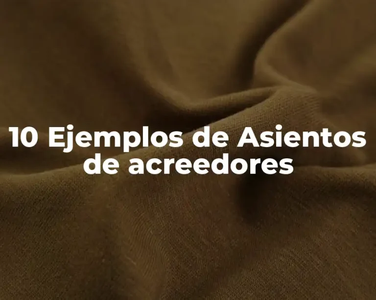 10 Ejemplos de Asientos de acreedores