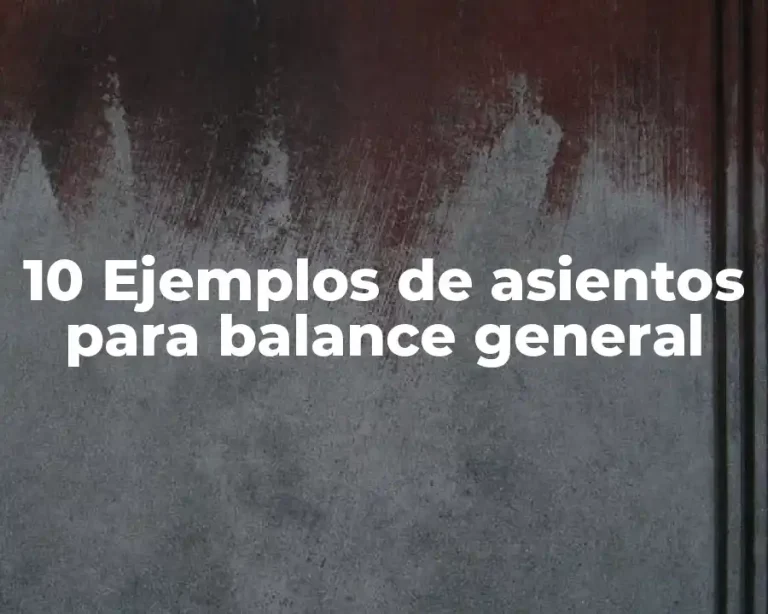 10 Ejemplos de asientos para balance general