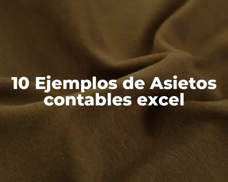10 Ejemplos de Asietos contables excel