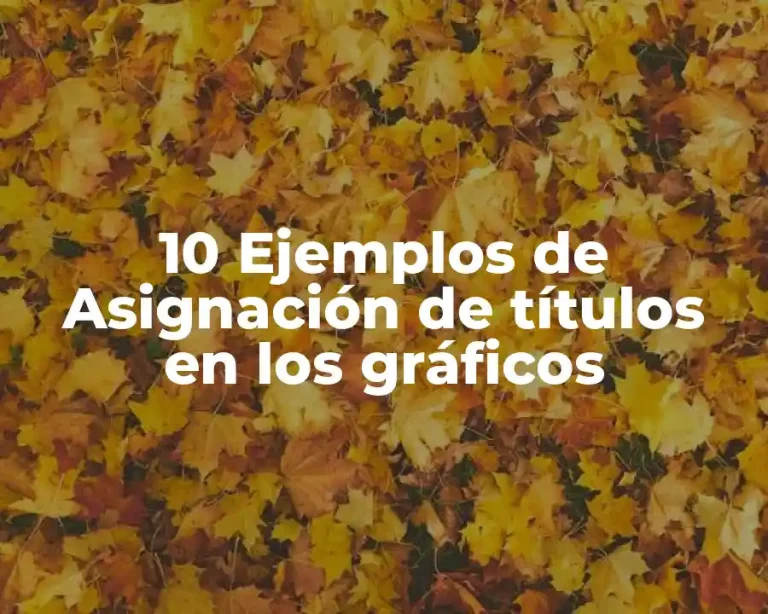 10 Ejemplos de Asignación de títulos en los gráficos