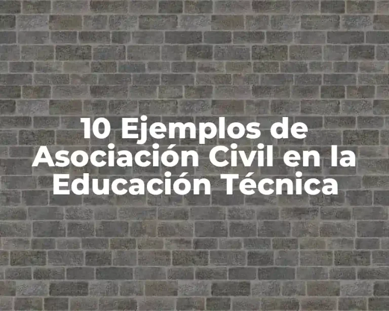 10 Ejemplos de Asociación Civil en la Educación Técnica