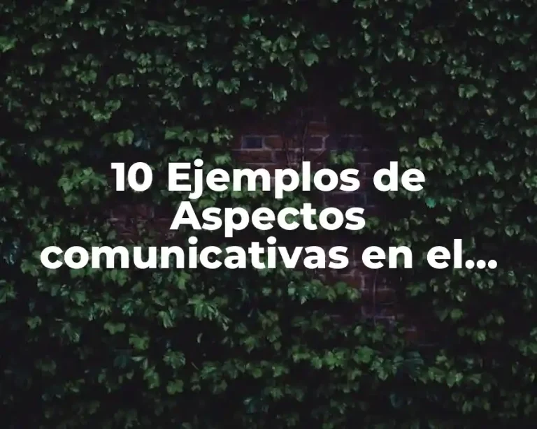 10 Ejemplos de Aspectos comunicativas en el aula
