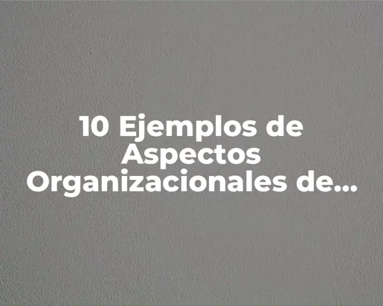 10 Ejemplos de Aspectos Organizacionales de una Empresa