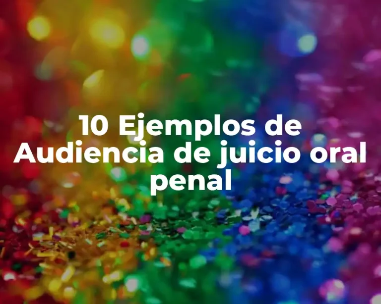 10 Ejemplos de Audiencia de juicio oral penal