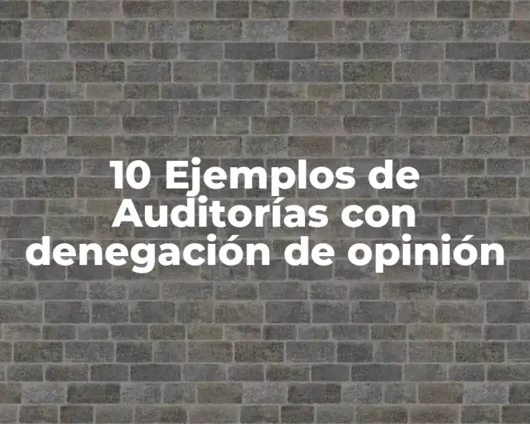 10 Ejemplos de Auditorías con denegación de opinión