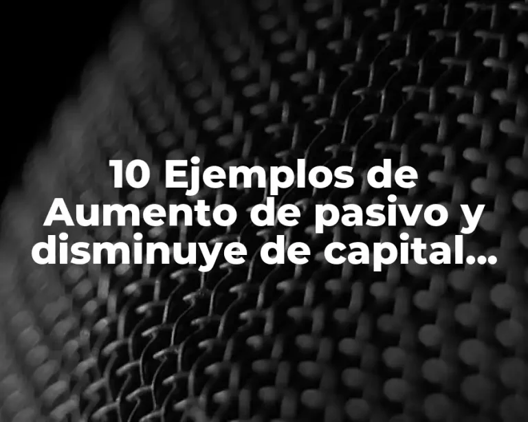 10 Ejemplos de Aumento de pasivo y disminuye de capital contable