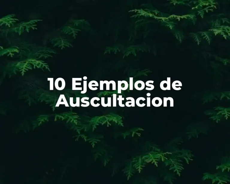10 Ejemplos de Auscultacion