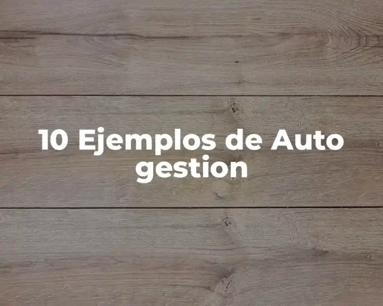 10 Ejemplos de Auto gestion