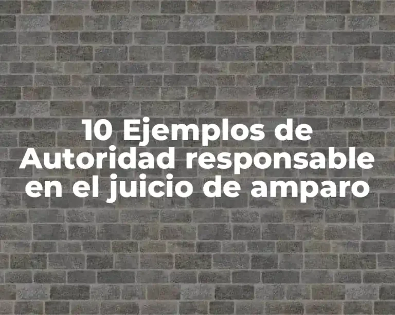 10 Ejemplos de Autoridad responsable en el juicio de amparo