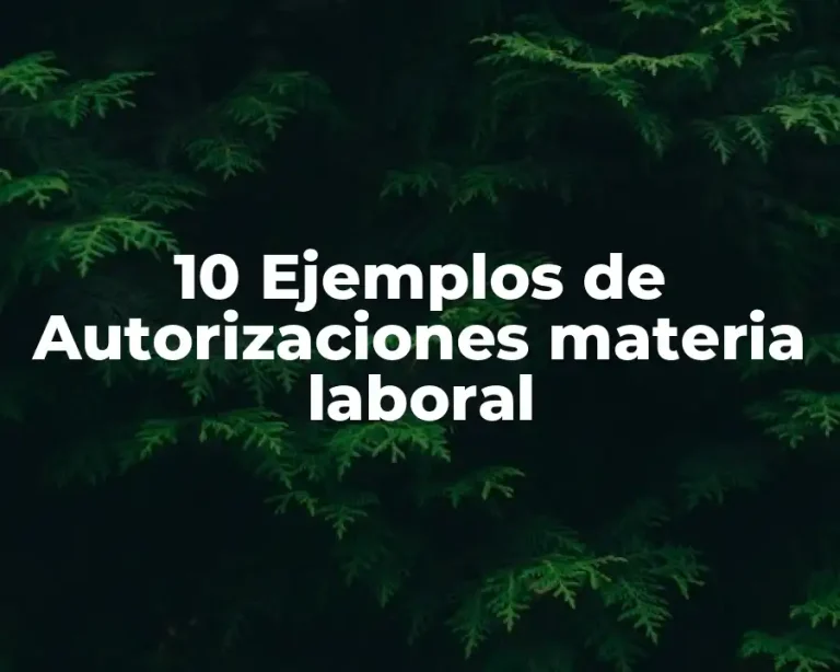 10 Ejemplos de Autorizaciones materia laboral