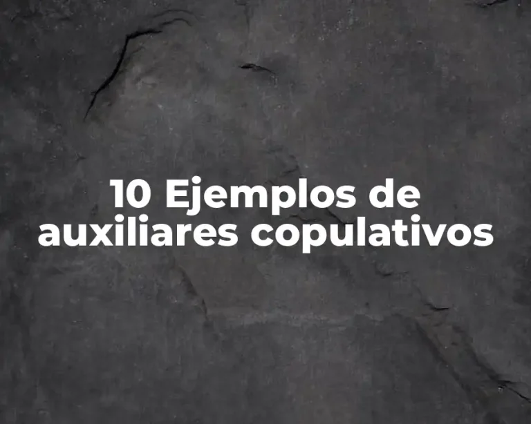 10 Ejemplos de auxiliares copulativos