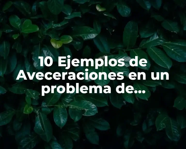 10 Ejemplos de Aveceraciones en un problema de aprendizaje
