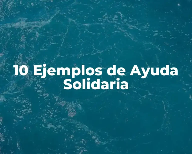 10 Ejemplos de Ayuda Solidaria