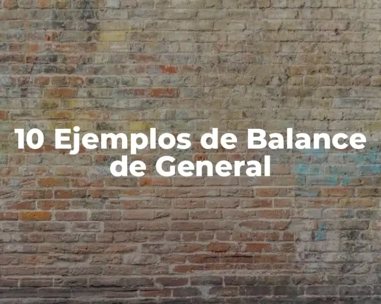 10 Ejemplos de Balance de General