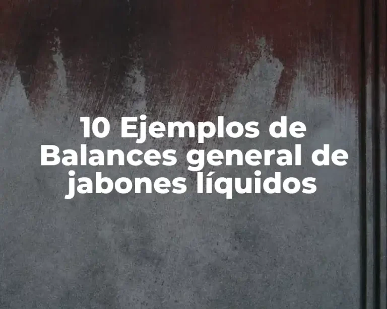 10 Ejemplos de Balances general de jabones líquidos
