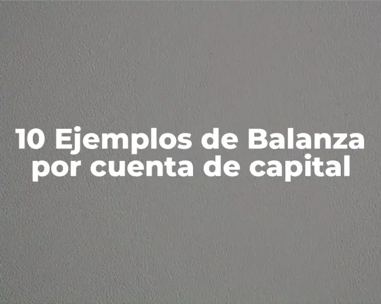 10 Ejemplos de Balanza por cuenta de capital