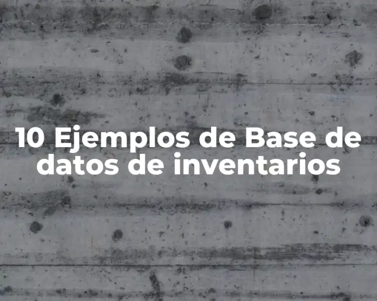10 Ejemplos de Base de datos de inventarios