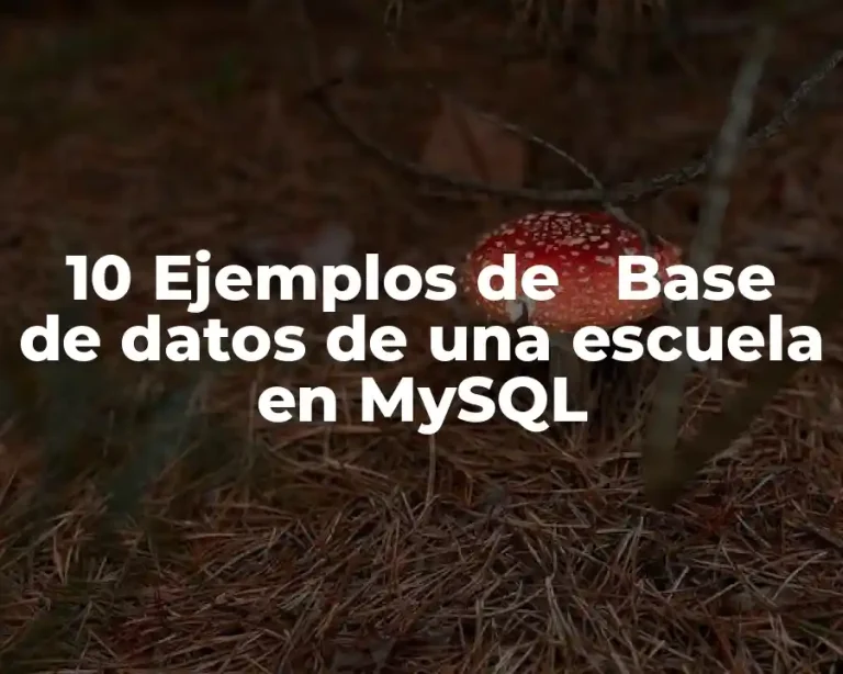10 Ejemplos de   Base de datos de una escuela en MySQL
