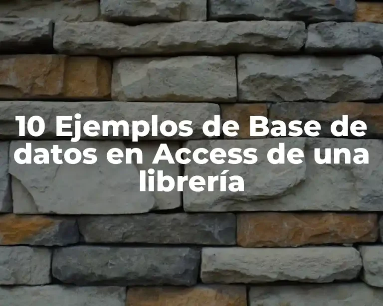 10 Ejemplos de Base de datos en Access de una librería