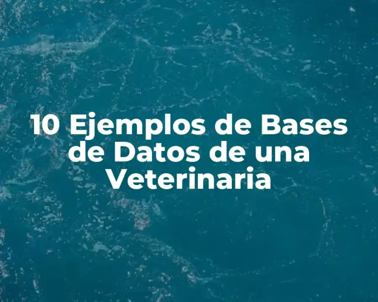 10 Ejemplos de Bases de Datos de una Veterinaria