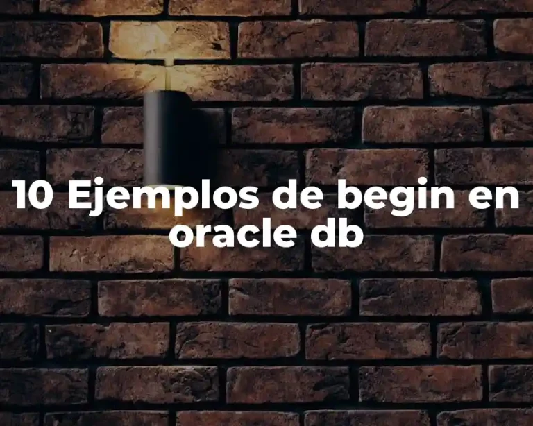 10 Ejemplos de begin en oracle db