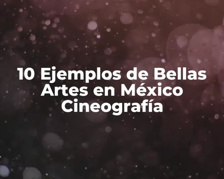 10 Ejemplos de Bellas Artes en México Cineografía