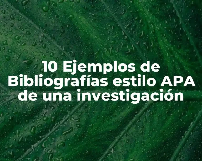 10 Ejemplos de Bibliografías estilo APA de una investigación