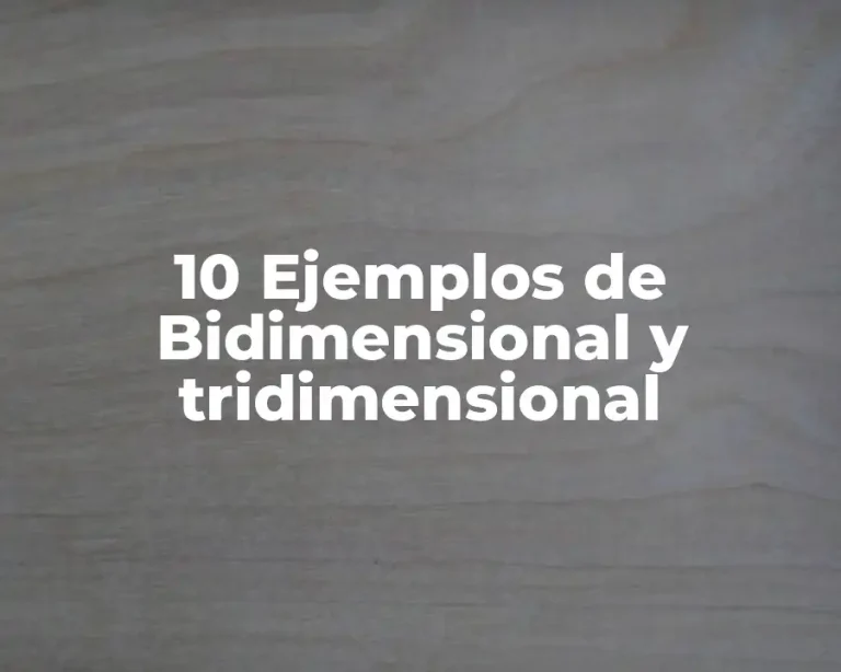 10 Ejemplos de Bidimensional y tridimensional